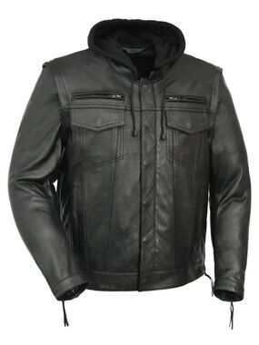 Nightstrike Men’s Motorcycle Leather Jacket
